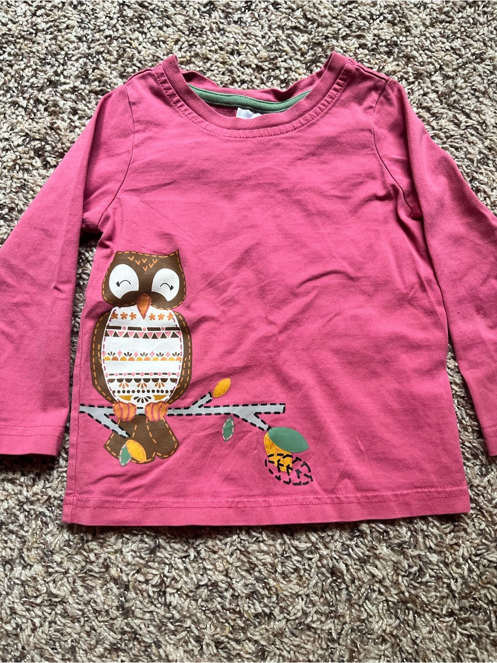Hanna Andersson pink owl long sleeve top